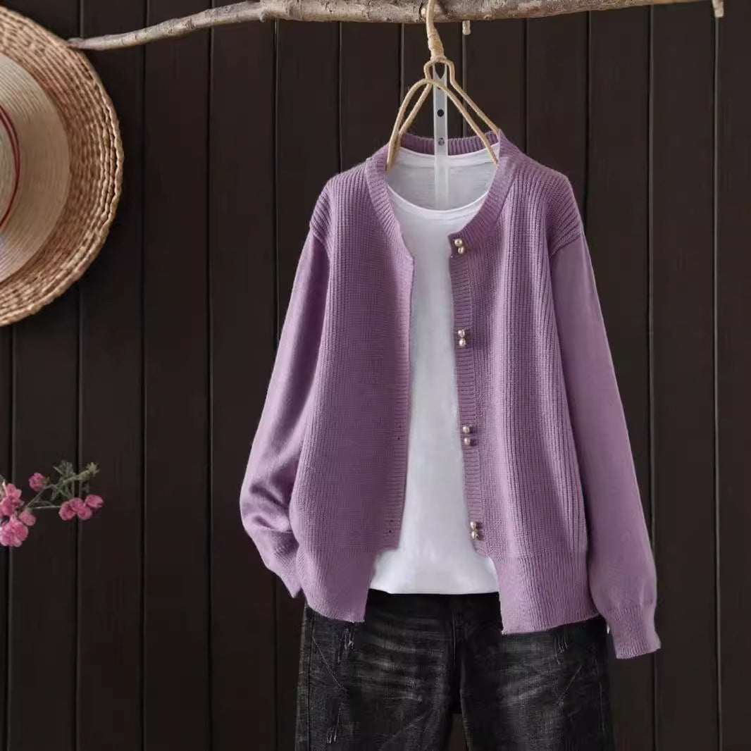Women's Knitted Cardigan Classic Style Autumn New Loose Slimming And All-matching Soft Glutinous