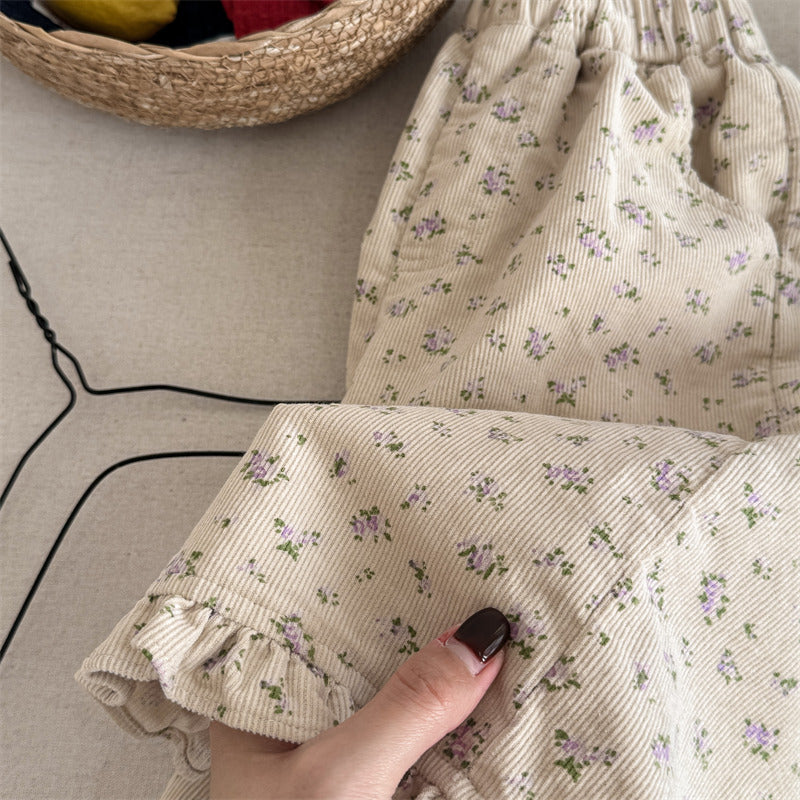 Children's Ninth Girls Corduroy Casual Pants