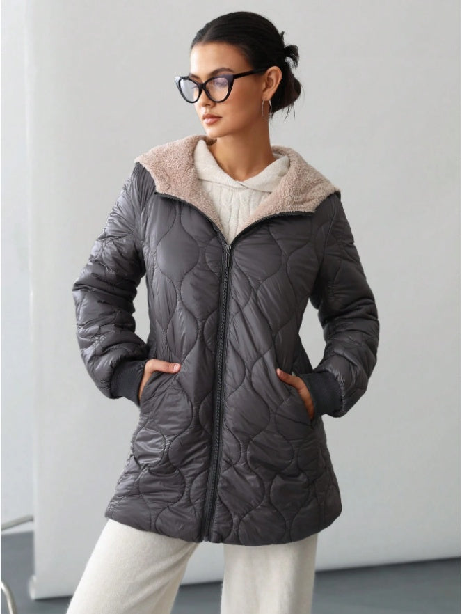 Aveloria Affinna Casual Quilted Loose Hooded Padded Padded Coat Clothes Winter