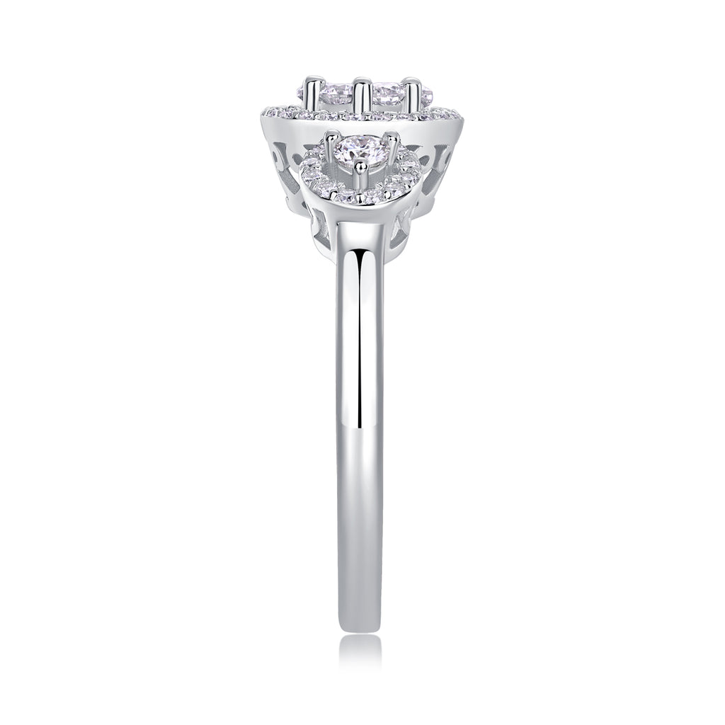 Serial Dreams - A Wedding Ring Set With Top-quality Moissanite S925 Silver And Gold-plated Diamond Can Be Tested With A Diamond Pen