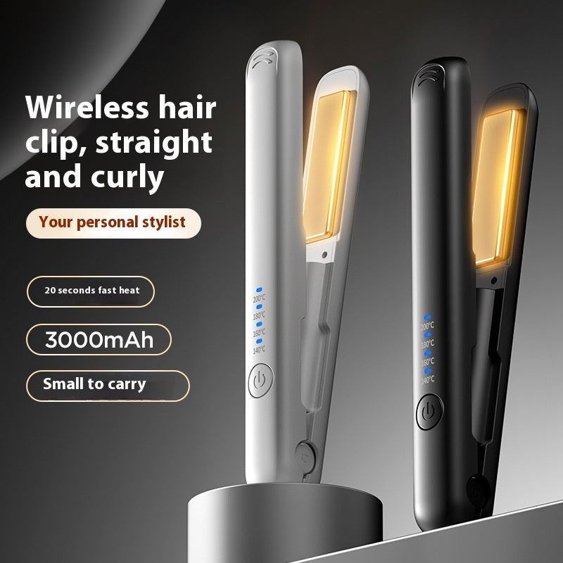 Wireless Hair Straighteners Hair Curler And Straightener Dual-use Charging Hair Curler Plywood