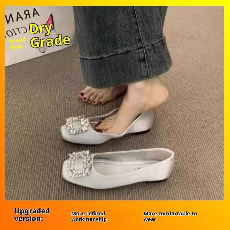 High Sense Square Toe Rhinestone Pumps Women