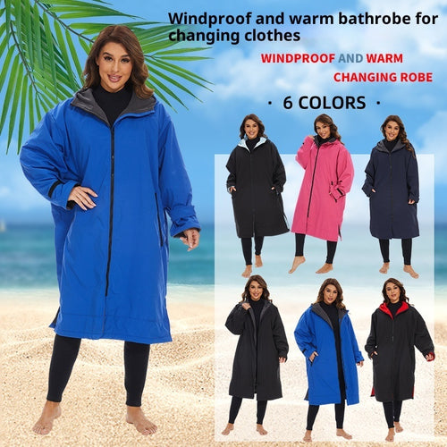 Surfing Diving Thickened Cape Windbreaker Outdoor Hot Spring Cold-proof Coat Bath Towel
