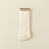 Breathable Sweat Absorbing Five Finger Striped Mid-calf Length Socks