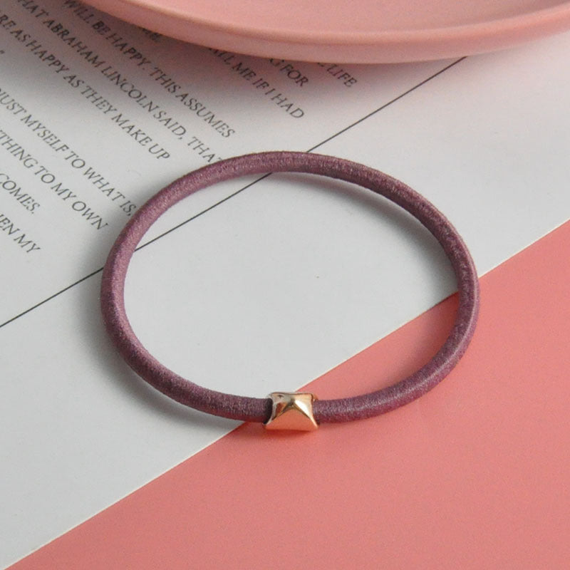 Golden Balls Peach Heart Rubber Band