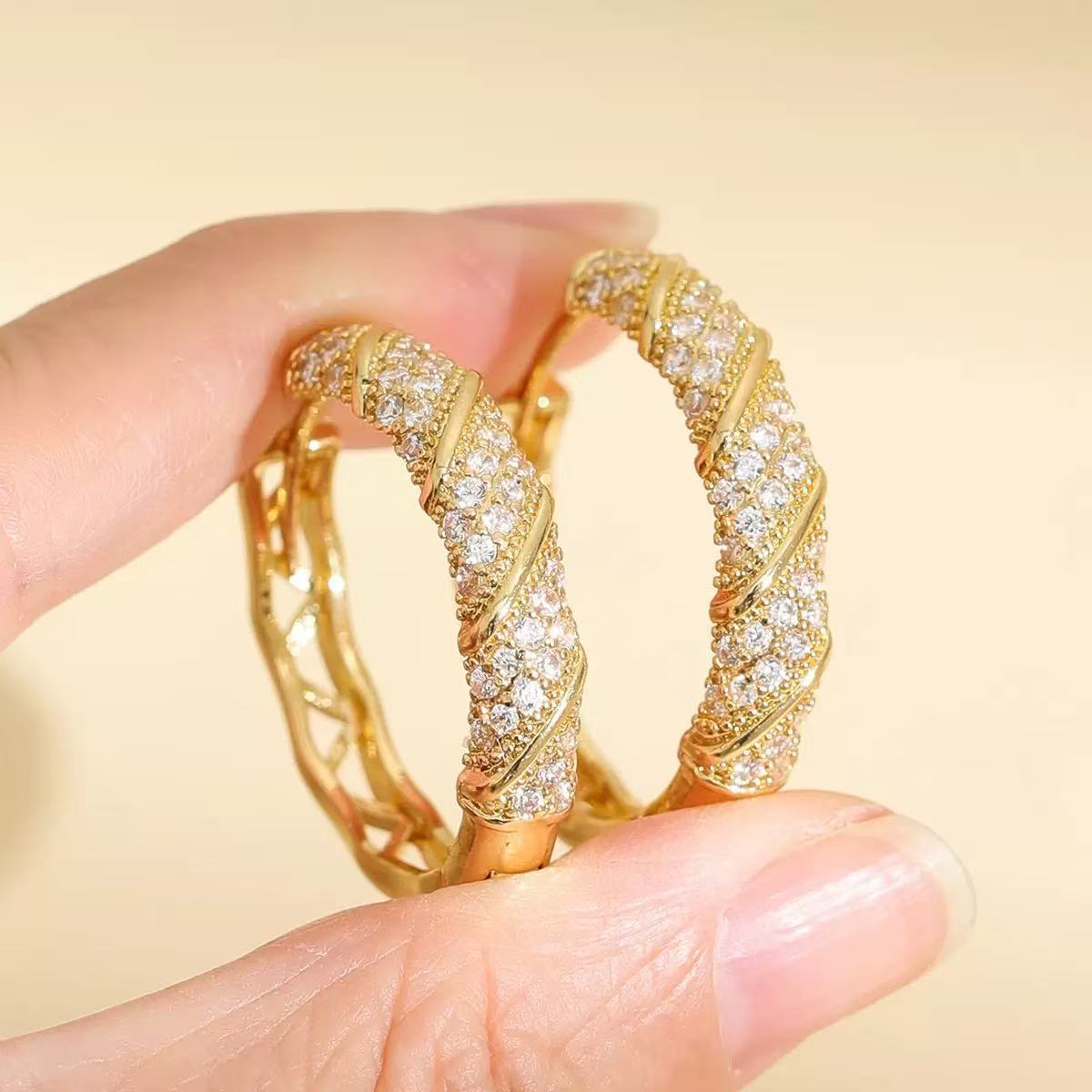 Cross-border Best-selling Full-diamond Earrings For Women