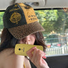 Niche Color-blocking Leopard Print Distressed Hat
