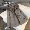 Fur Collar Fashionable All-matching Jacket Hooded Warm Cotton-padded Coat