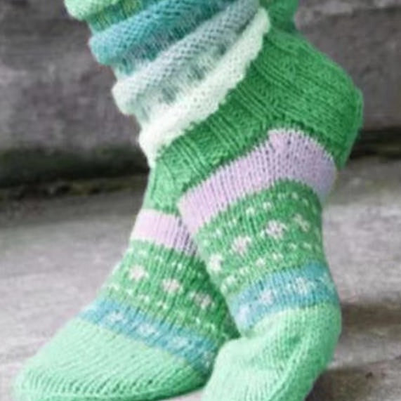 Women's Warm Color Matching Knitted Wool Woolen Socks