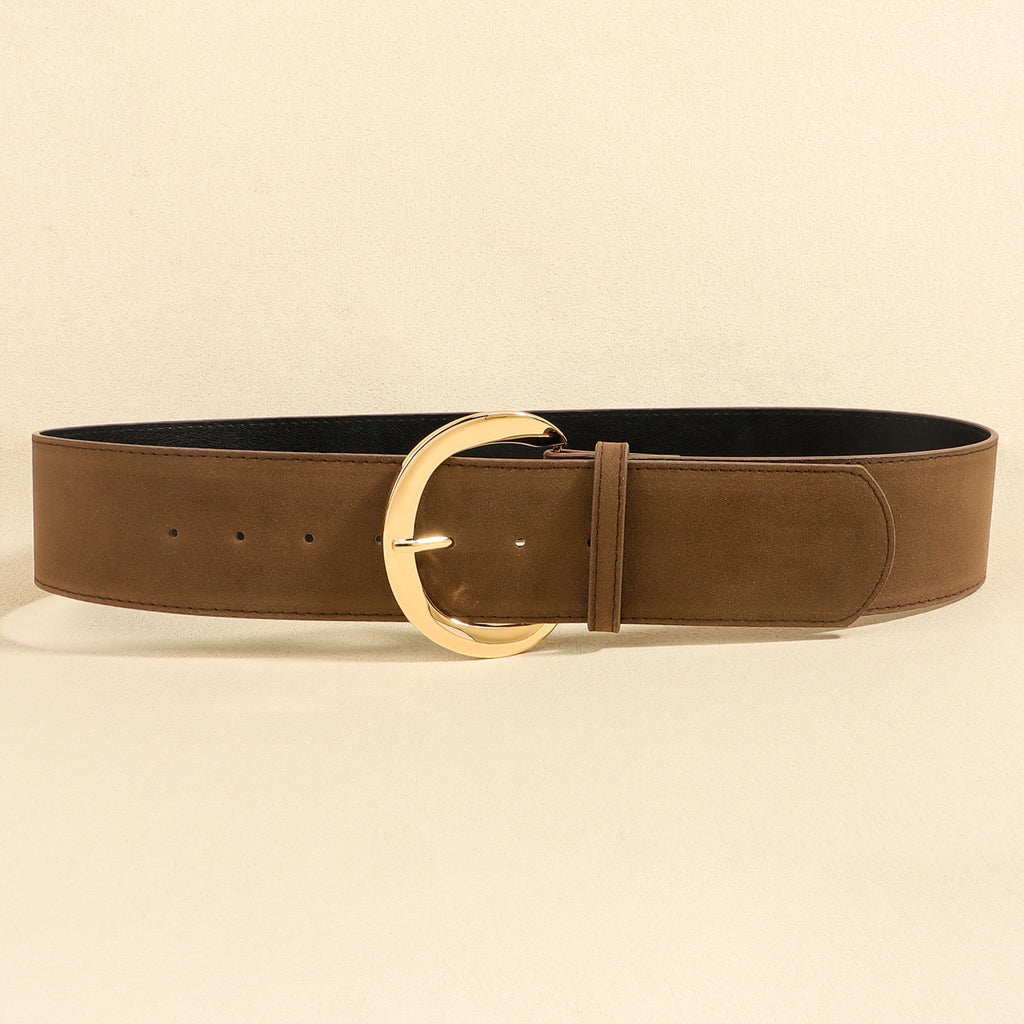 Metal Pin Buckle Versatile Retro Simple Wide Belt Men And Women Belt