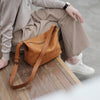 Genuine Leather Single Shoulder Dumpling Bag Japanese Women Wide Strap
