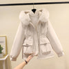 Women's Fashion Velvet Padded Thick Fur Coat