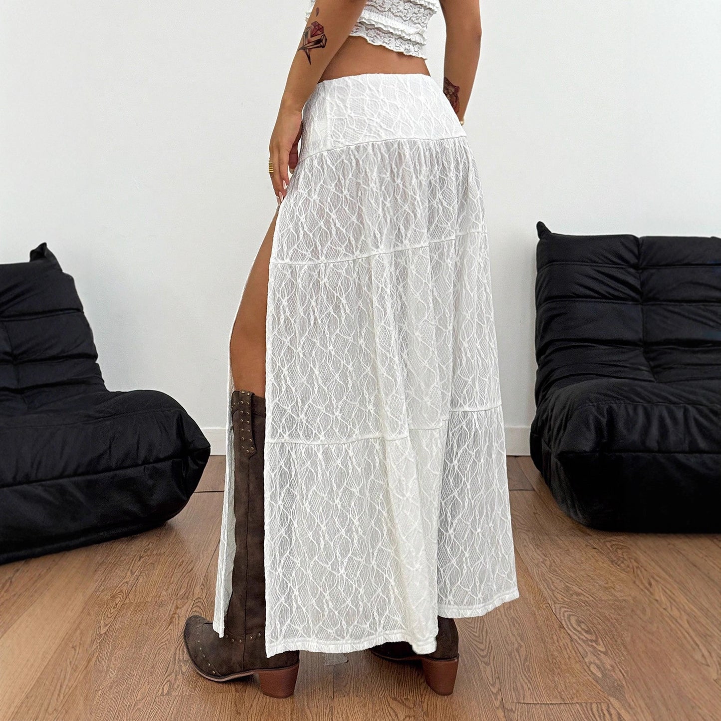 New Beach Style Texture Split Sexy Vacation A- Line Women's Skirt