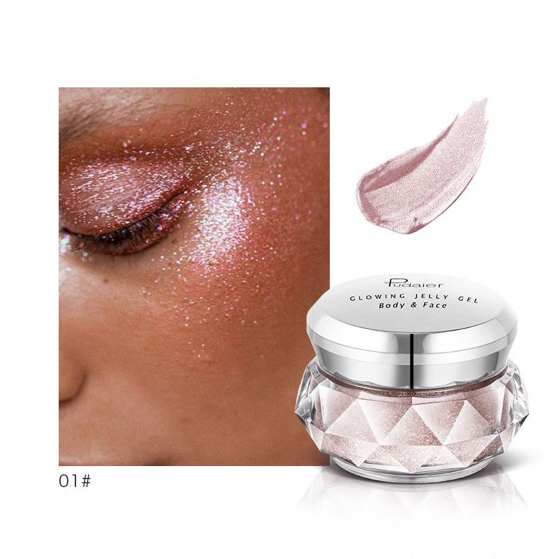 Face Highlighter Jelly Gel Mermaid Eyeshadow Glow Body Glitter Festival Makeup Iluminador Gold Liquid Highlighter Bronzer - Eshtree