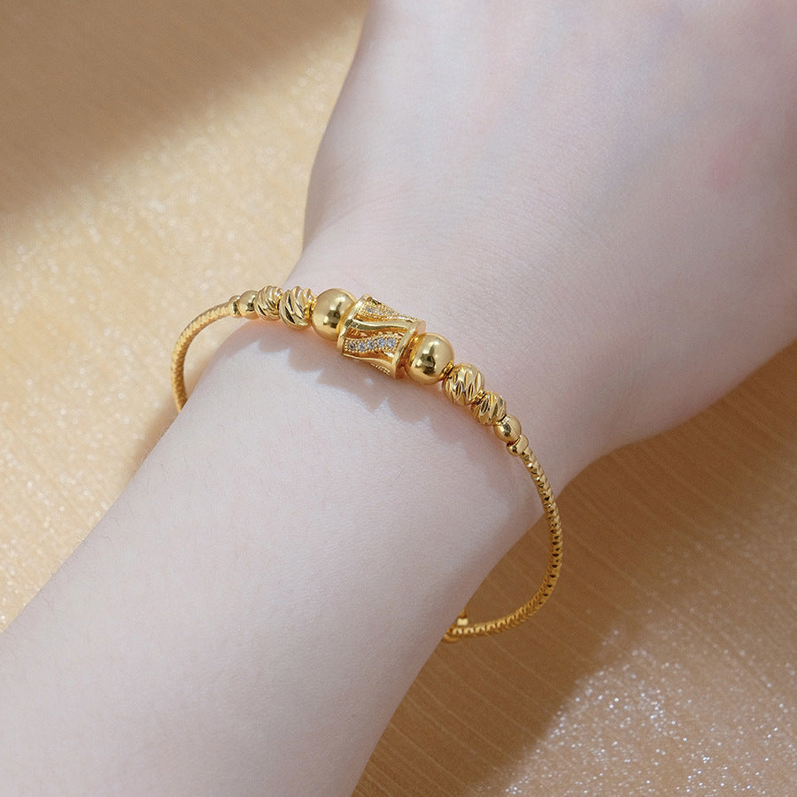 Round Spherical African Arabic Gold Women's Bracelet