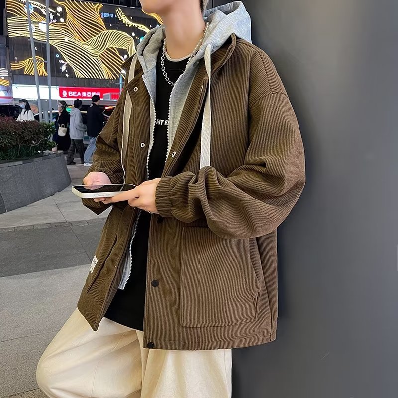 Fake Two - pieces Coats Men's Casual All - matching Hooded Multicolor Hoodie - Eshtree