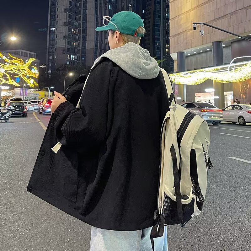 Fake Two - pieces Coats Men's Casual All - matching Hooded Multicolor Hoodie - Eshtree