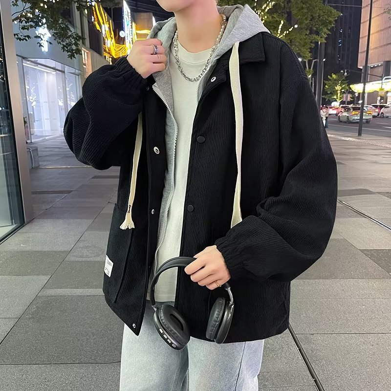 Fake Two - pieces Coats Men's Casual All - matching Hooded Multicolor Hoodie - Eshtree