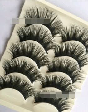 False eyelashes, thick cross section, five pairs of eyelashes - Eshtree