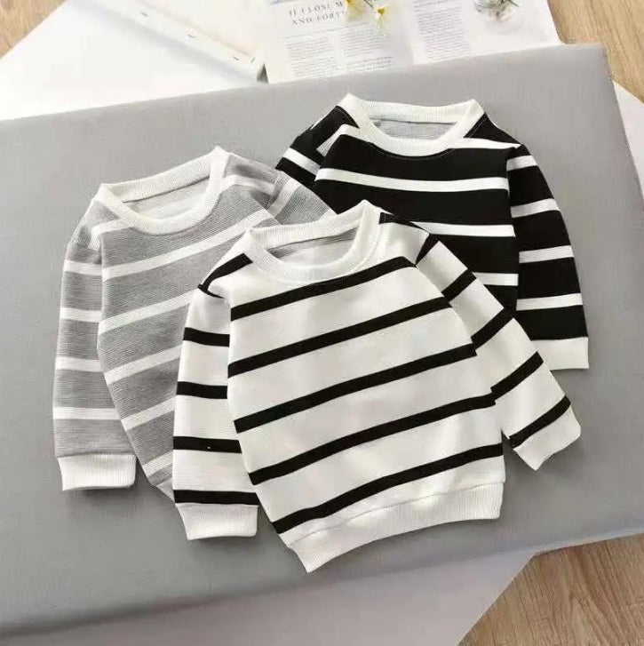 Fashion Children's Striped Pullover Long - sleeved T-shirt - Eshtree
