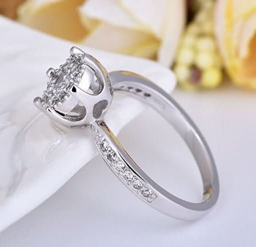 Fashion engagement ring delicate heart and soul zircon ring female jewelry - Eshtree