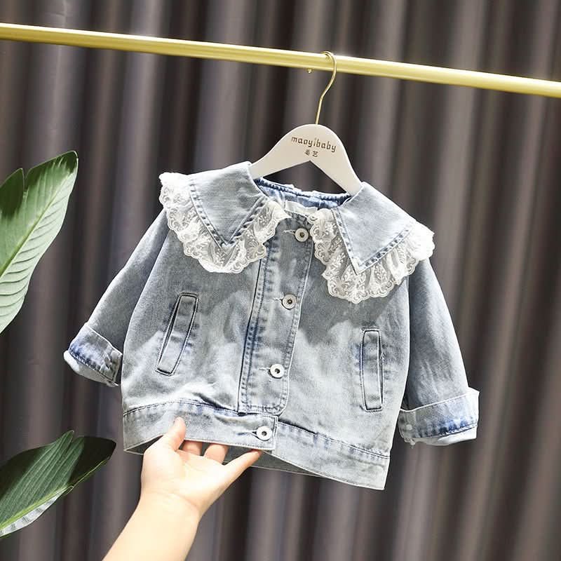 Fashion Girls Loose Western Style Lace Denim Jacket - Eshtree