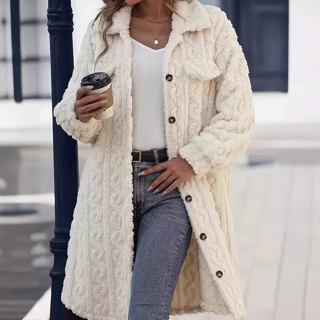 Fashion Plush Casual Long Coat For Women - Eshtree