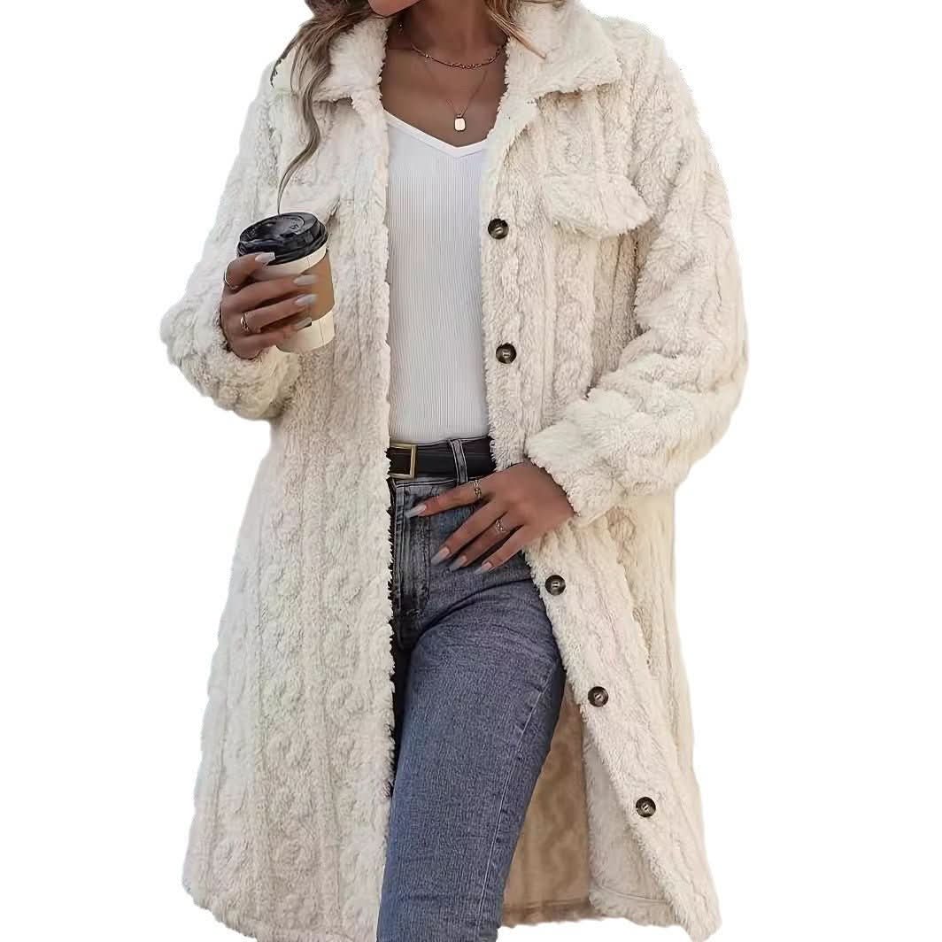 Fashion Plush Casual Long Coat For Women - Eshtree