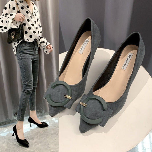 Fashion Pointed Shallow Mouth Ladies Single Stiletto Heel Women's Shoes - Eshtree