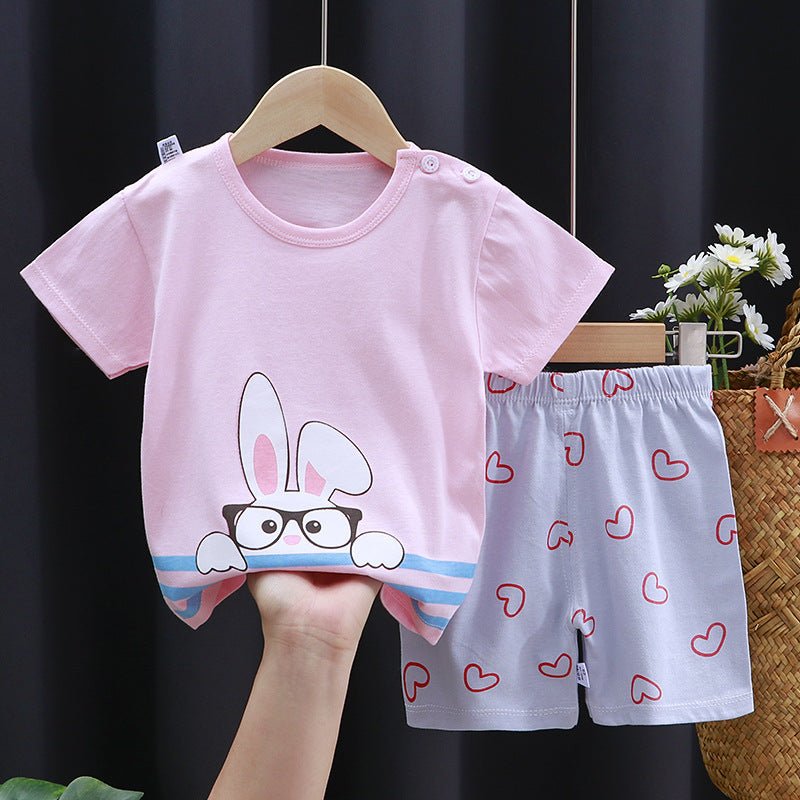 Fashion Printed Children's Cotton Short - Sleeved Suit - Eshtree