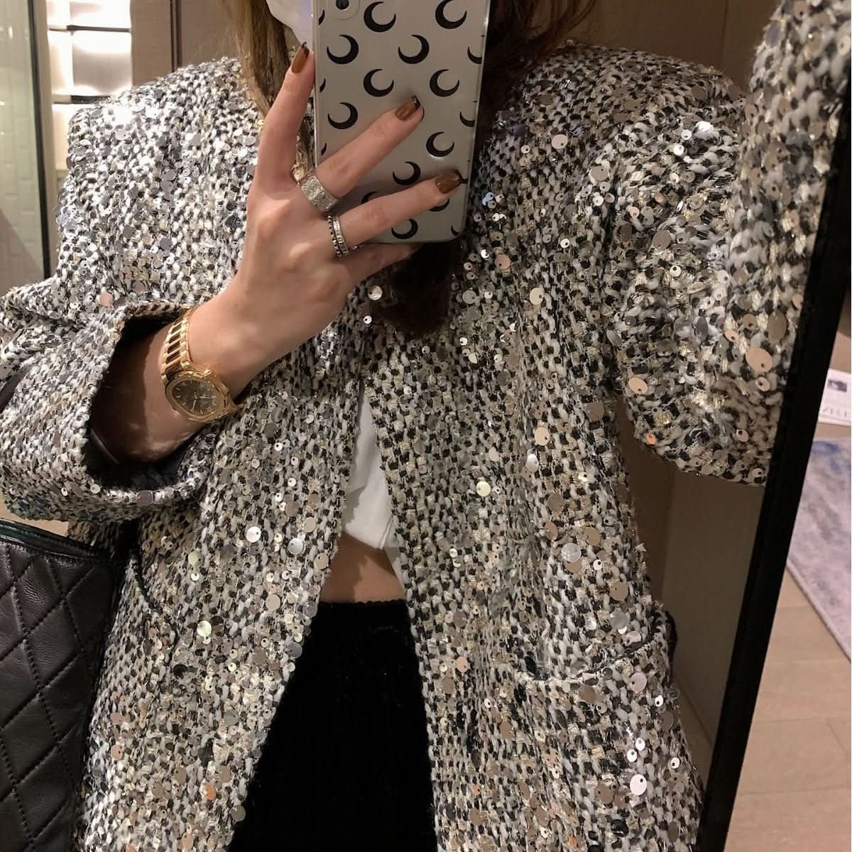 Fashion Sequined Luminous Blazer For Women - Eshtree