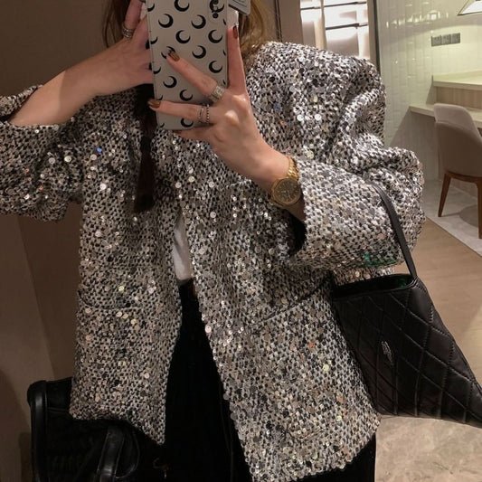 Fashion Sequined Luminous Blazer For Women - Eshtree