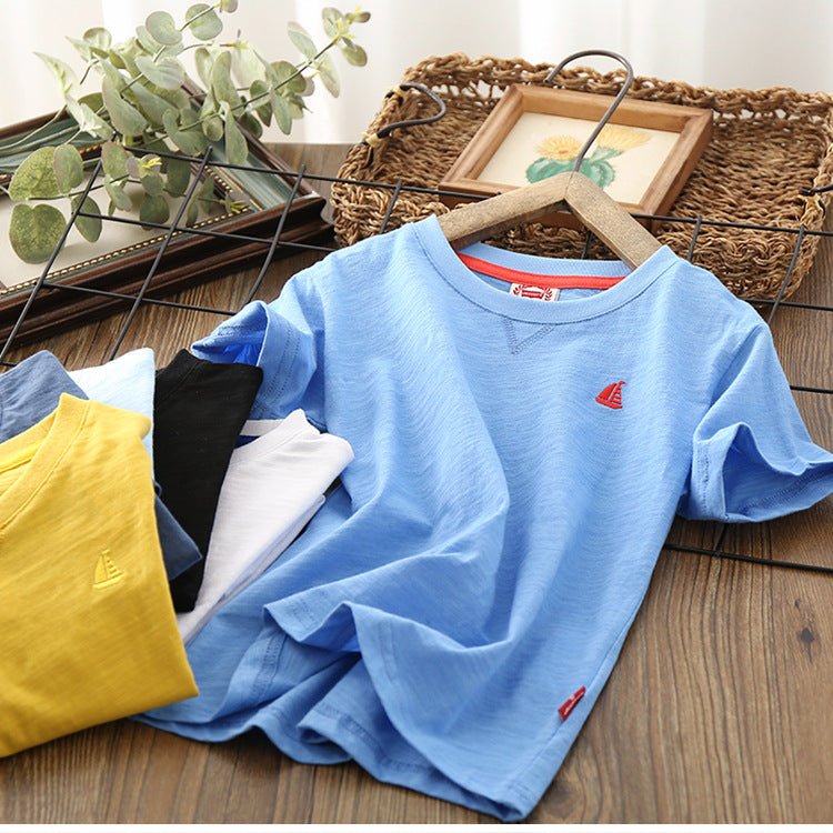 Fashion Simple Boy Half Sleeve Thin T-shirt - Eshtree