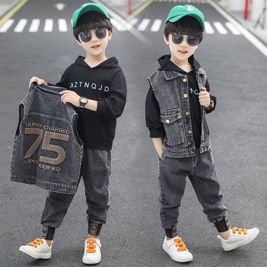 Fashion Simple Boy Winter Denim Suit - Eshtree