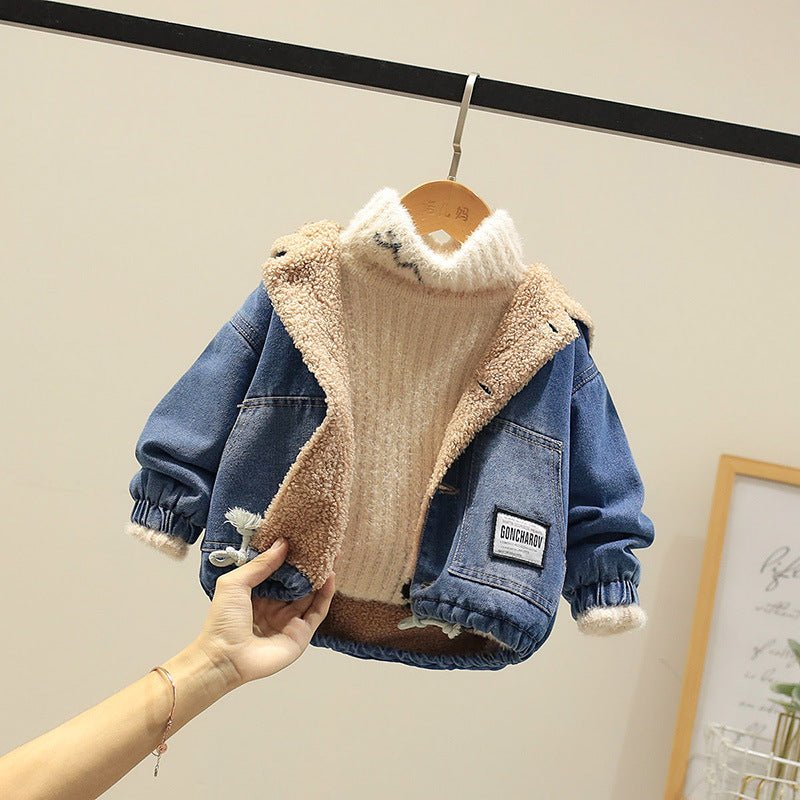 Fashion Simple Boys Thickened Casual Denim Jacket - Eshtree