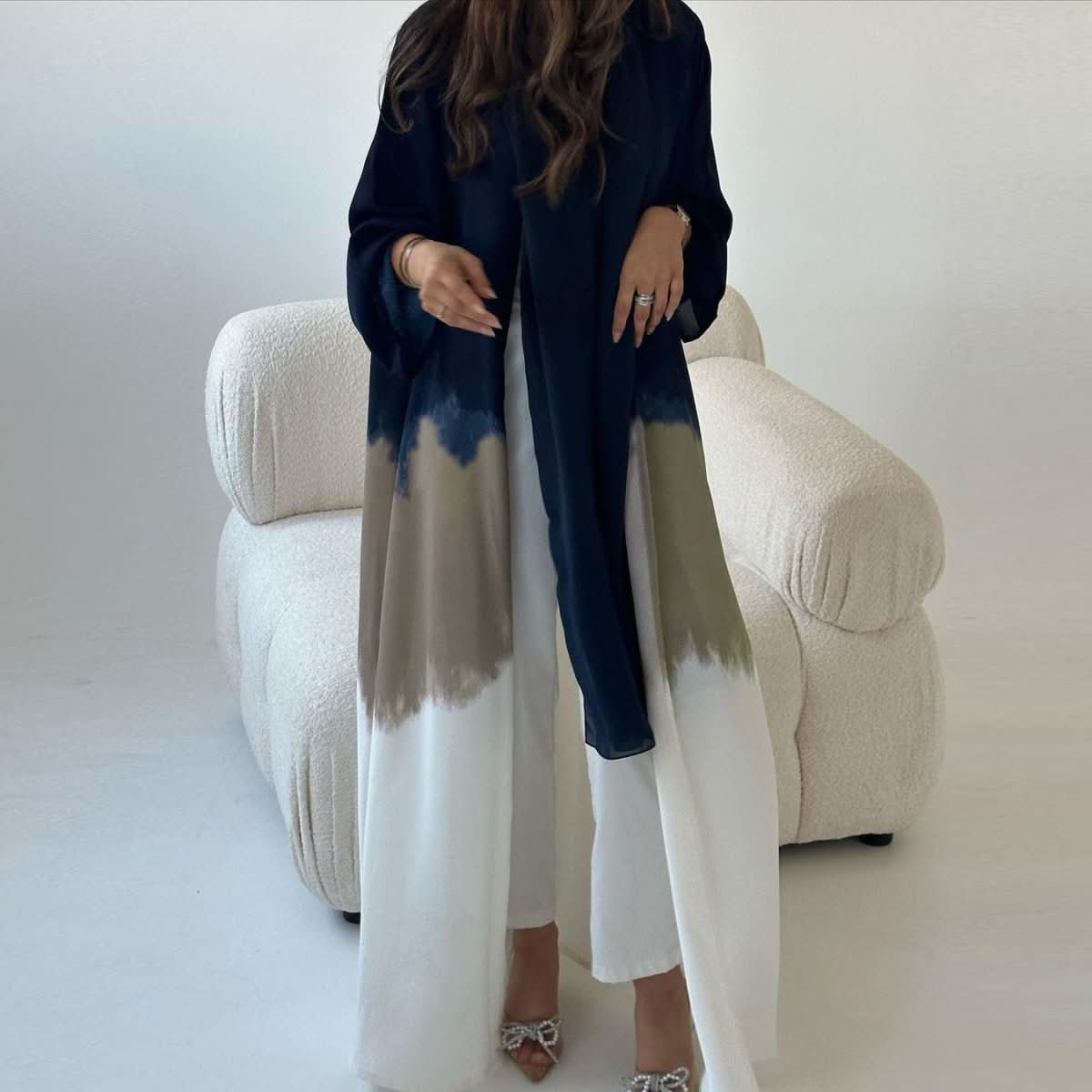 Fashion Tie - dyed Cloak Summer New European And American Cardigan Dress - Eshtree