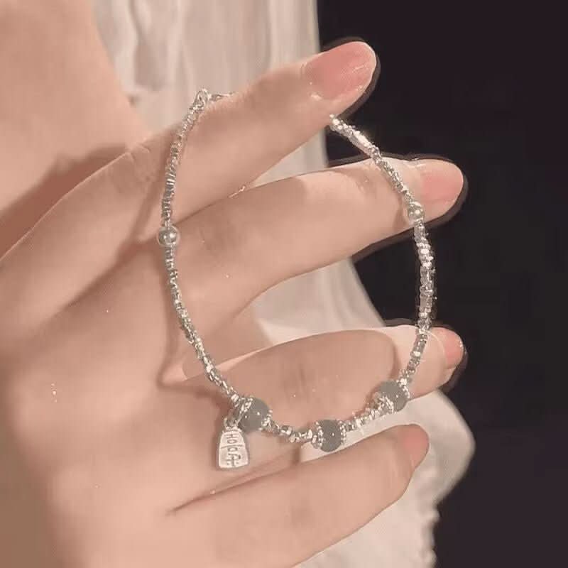 Fashionable Light - luxury Jade And Silver Nugget Bracelet - Eshtree