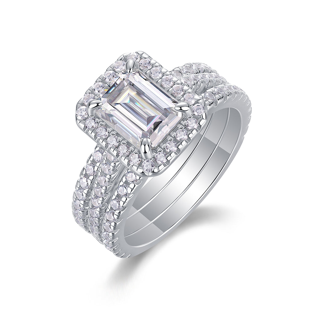 Simple And Elegant - Set With Top-quality Moissanite S925, Silver And Platinum-plated Diamond Wedding Ring. The Ring Can Be Inspected With A Diamond Pen