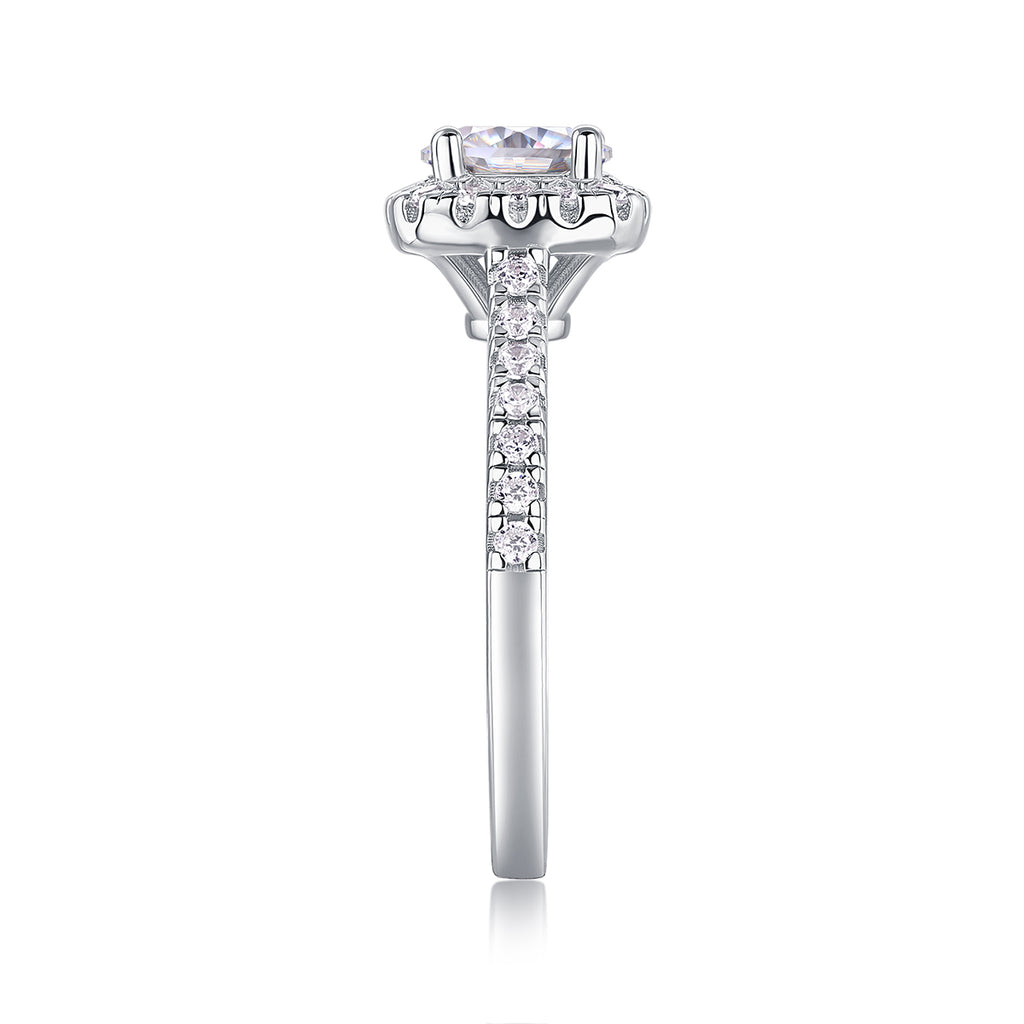 Within Easy Reach - A 1-carat Top-quality Moissanite S925 Silver Platinum-plated Diamond Wedding Ring Can Be Inspected With A Diamond Pen