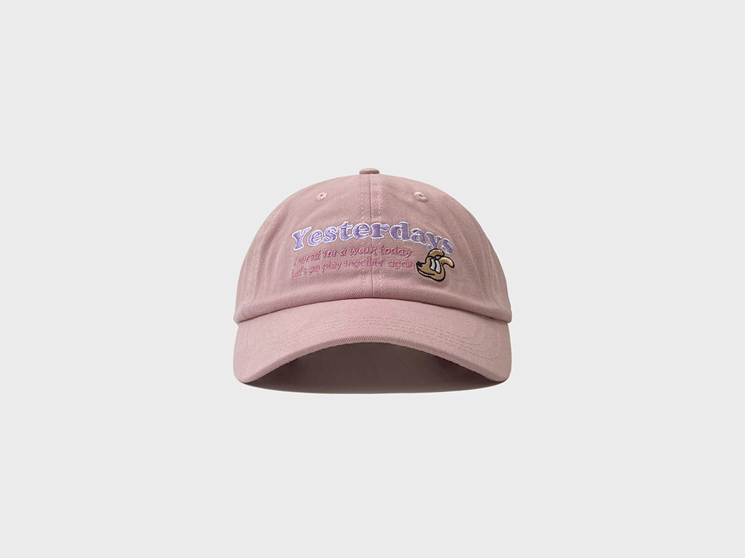 Cute Puppy Embroidered Baseball Cap For Women