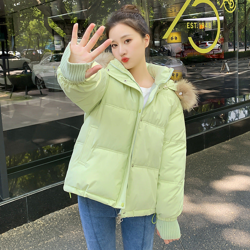 Loose Hooded Gloves Thickened Thermal Quilted Jacket Coat For Women