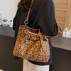 Shoulder Large Capacity Leopard Print Canvas Big Bag