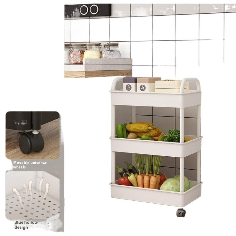 Trolley Rack Floor Multi-layer Mobile Kitchen Vegetable Basket