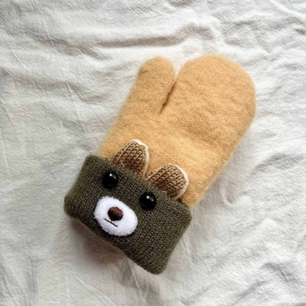 Simple Children's Cartoon Winter Warm Gloves