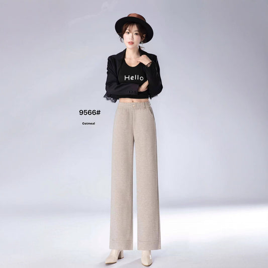 Fashionable All-matching High Waist Drooping Casual Straight Pants