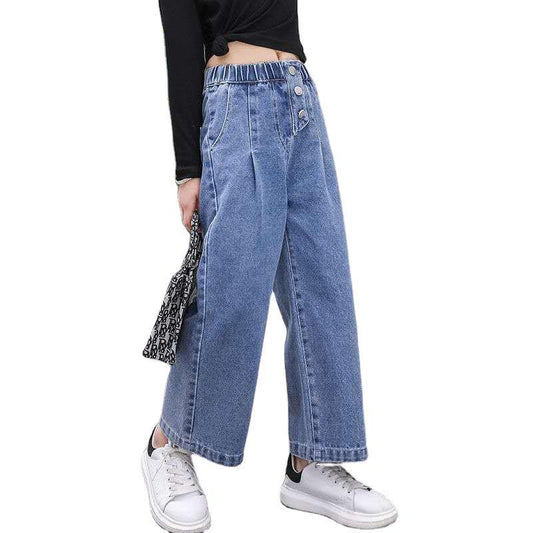 Fashion Loose Simple Casual Girls Jeans