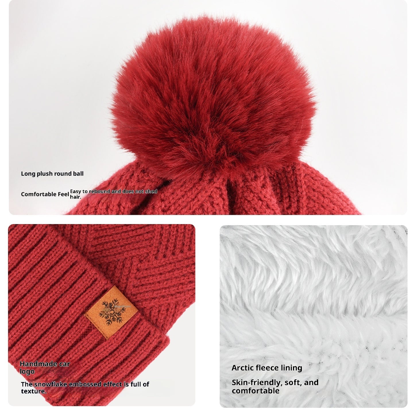 Velvet Cold Protection Wool Keep Warm Sleeve Cap Scarf Gloves Set