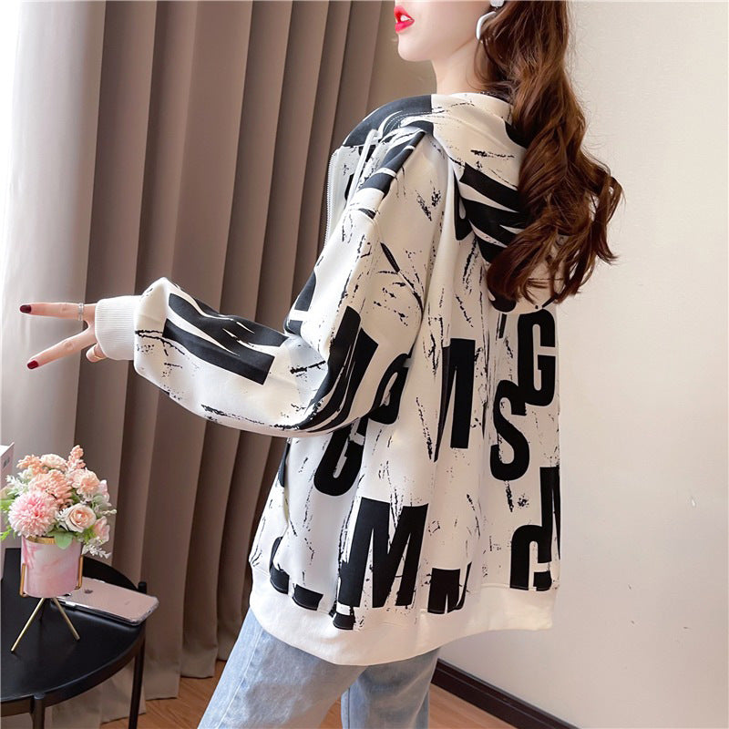 European And American Letters Loose Cardigan Coat Women