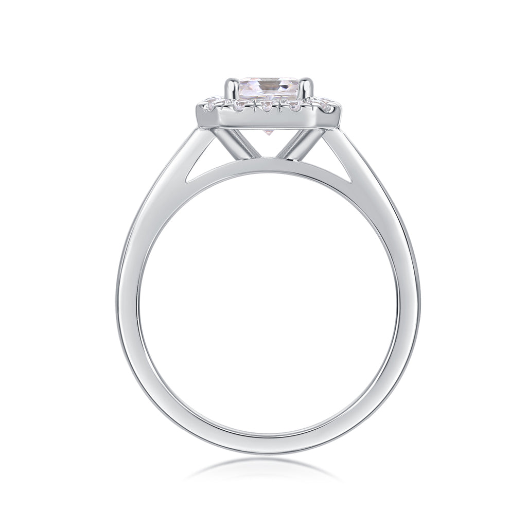 Fangyuan - A Wedding Ring Set With Top-quality Moissanite S925 Silver And Platinum-plated Diamond Can Be Inspected With A Diamond Pen