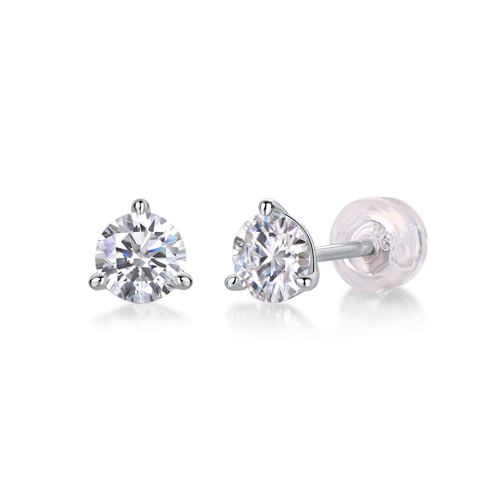 Frozen Frame - Set With 0.5-carat Top-quality Moissanite S925 Silver And Platinum-plated Stud Earrings, A Fashionable And Trendy Accessory That Can Be Tested With A Diamond Pen In Gold Rose Gold